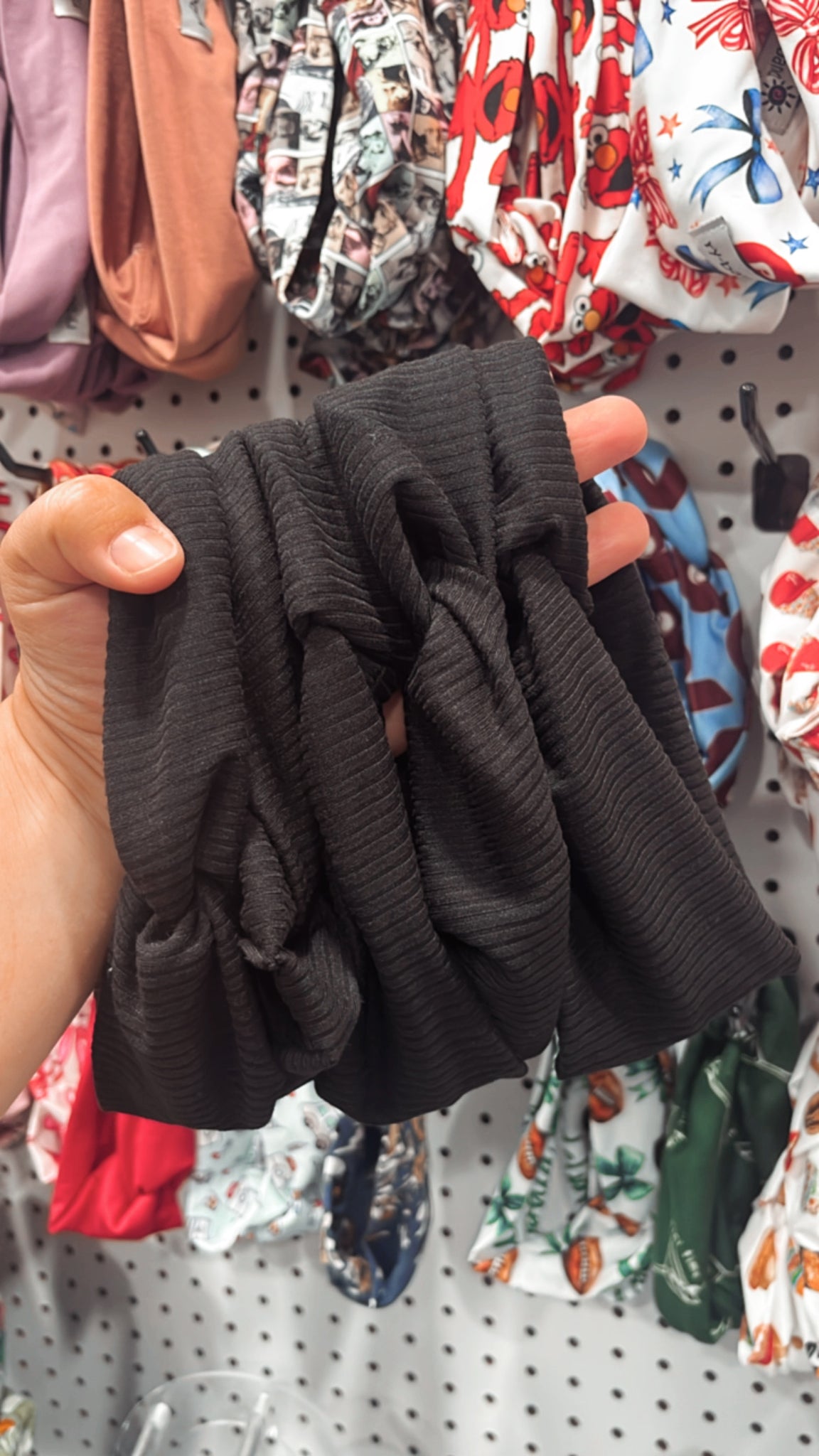 Knotted Headband- Black Ribbed