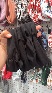 Knotted Headband- Black Ribbed