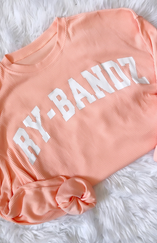 Corded Crewneck- PEACH