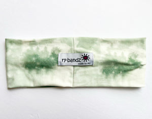 Wide Headband- Green Tie Dye