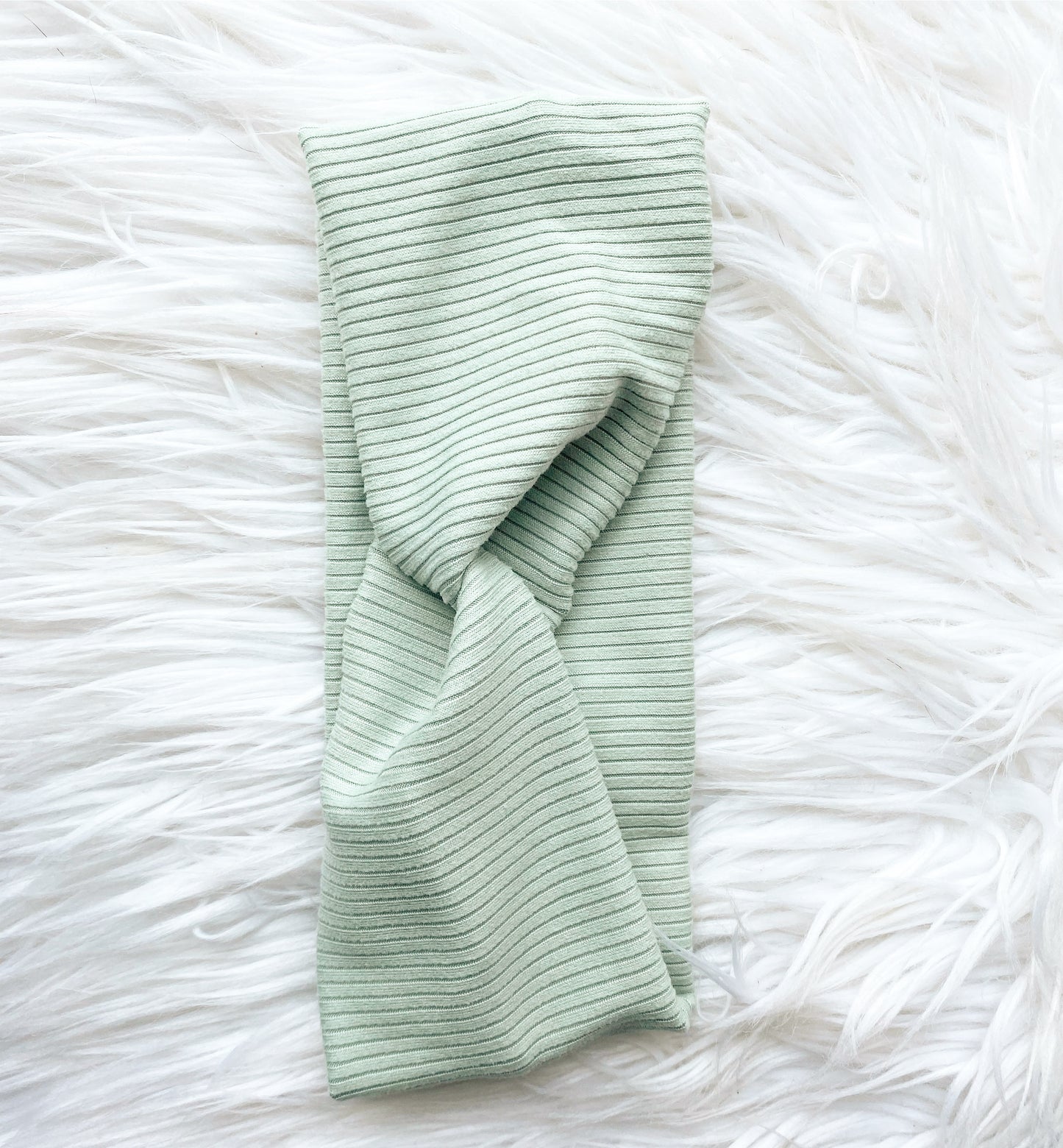 Knotted Ribbed Headband-Mint