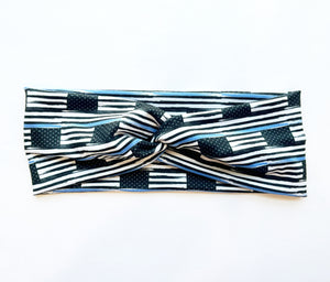 BACK THE BLUE- knotted headband