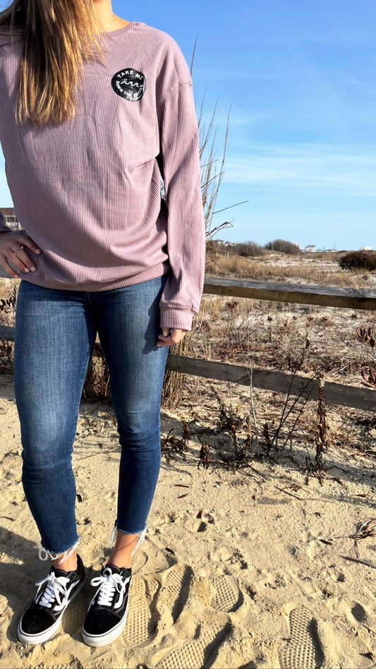 Corded Crewneck- NEW Lilac