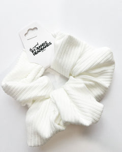 XL Scrunchie- Ribbed White